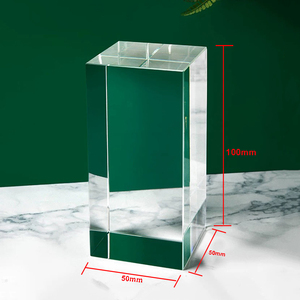 Bloc de verre cristallin laser transparent, plaque de cristal K9 trempé étincelant, bloc de verre vierge pour gravure - Product Image 2