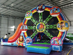 Đẹp Bánh Xe Lâu Đài Ngoài Trời & Trong Nhà Mini Nhà Bouncer Với Trượt Cho Trẻ Em - Product Image 2