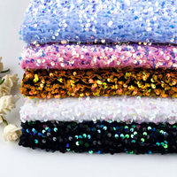 Tissu en velours extensible à paillettes 100% polyester, écologique, pour robes de bal, robes de mariée, accessoires, jouets pour filles