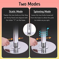 DANSE POLE PORTABLE EXERCICE SPINNING HOME GYM DANCING FITNESS + 2 x EXTENSIONS