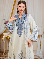 Abaya musulmane élégante brodée sur mesure, vert foncé, avec strass, manches longues, pour l'été, l'automne, l'hiver, mariage, soirée, modeste, pour adultes