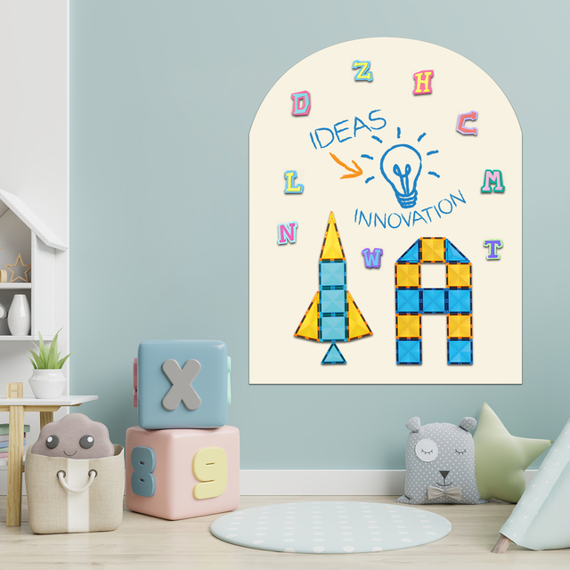 Kids Adhesive Magnetic Wall Sticker Board Arch Chalkboard Wall Decal Reusable Durable Erasable PET Material