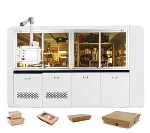 Professional Automatic PE PLA Paper take away vending meal plate tray fast food box making machine