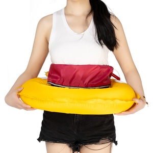 เข็มขัดนิรภัยโพลีเอสเตอร์สีแดงพร้อมสายรัดปรับระดับสีดำสำหรับเสื้อชูชีพตกปลาแบบพายเรือคายัค - Product Image 5