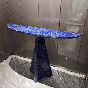 Meubles en pierres précieuses naturelles au design unique, table <span class=keywords><strong>console</strong></span> en lapis lazuli bleu pour la décoration de villa et d'hôtel - Product Image 1