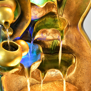 Fontaine en forme de gourde pour salon, décoration d'intérieur Feng Shui, sculpture en résine décorative - Product Image 3