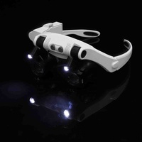 Loupe professionnelle réglable 3X 4X 5X 6X 7X 10X 15X avec 7 lentilles, lumière LED, bandeau, loupe en verre, lunettes grossissantes avec lampe