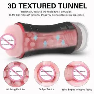 Male Sex Toys Airplane Cups Masturbation Cups Adult Toys Made Silicone Material Easy Clean Double-Headed Oral Sex Model - Product Image 4