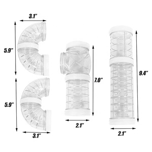 Paquete de 8 <span class=keywords><strong>tubos</strong></span> curvos transparentes para mascotas, jaula, túnel, juguete para hámster, túnel de conexión creativo DIY, tubo deportivo externo para hámster - Product Image 4