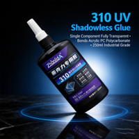 Adhésif UV sans ombre Zhanlida 310, 250 ml, séchage rapide, transparent, durcissement UV, imperméable, pour artisanat en acrylique et panneaux PC résistants