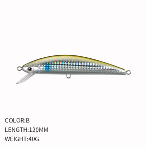HUIPING Esca Affondante Tipo Minnow 120mm 40g, Lancio Lungo, Immersione Profonda, Esca Artificiale in Plastica Dura per Spigola, <span class=keywords><strong>Trota</strong></span> e Pesca in Mare - Product Image 4