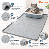 Tapis de sol imperméable antidérapant facile à nettoyer pour litière pour chat en silicone