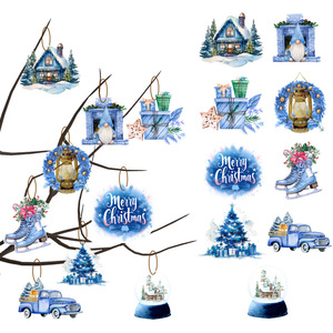 DAMAI 2025 New Christmas Party Decorative Items Honeycomb Arrangement Spiral Hanging Decoration Pull Flag Banner Set - Product Image 5