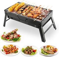 Barbecue portable pliable au charbon de bois pour la cuisson en plein air