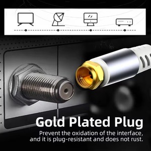 <span class=keywords><strong>Cable</strong></span> coaxial RG6 75Ω con conectores macho tipo F a macho tipo F <span class=keywords><strong>Cable</strong></span> <span class=keywords><strong>de</strong></span> <span class=keywords><strong>antena</strong></span> <span class=keywords><strong>de</strong></span> satélite RG6 <span class=keywords><strong>Cable</strong></span> <span class=keywords><strong>de</strong></span> extensión coaxial blanco - Product Image 5