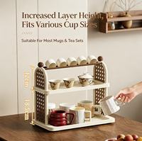 Support de rangement de comptoir à 2 niveaux Top Find, organisateur de bureau rétro pour cuisine, tasses, épices et articles divers