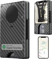 Penjepit Uang Pintar Serat Karbon Premium Grosir dengan Chip Pelacak RFID Terintegrasi, Tipis Minimalis untuk Saku Depan, Dompet Kartu Pria