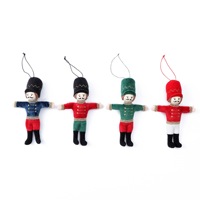 Soldat Casse-Noisette en Tissu, Ornement Suspendu, Poupée en Peluche Douce, Pendentif de Noël pour Arbre de Noël, Décoration de Fête à Domicile