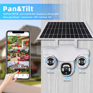 Neue 6MP WLAN 4G <span class=keywords><strong>3</strong></span>-Linsen Solarbetriebene Kabellose PTZ-Kamera V380 Pro Outdoor-Sicherheits-WLAN 4G SIM-Karten Solar-CCTV-Kamera - Product Image 2