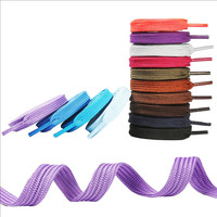 Lacets de chaussures en polyester plats et colorés en gros, personnalisables en 20 couleurs, lacets de chaussures à double épaisseur tendance, largeur de 9 mm