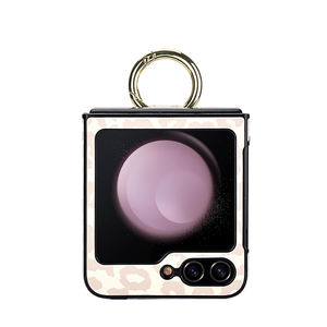 <span class=keywords><strong>Coque</strong></span> arrière de téléphone en cuir pliable en cuir Pu avec porte-anneau en métal étui de téléphone portable antichoc pour Samsung Z Flip 6 <span class=keywords><strong>7</strong></span> - Product Image 3