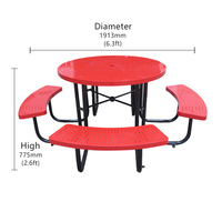 Tables de pique-nique en acier extensible personnalisées pour l'extérieur, tables de pique-nique en acier pour l'extérieur, tables de pique-nique en métal pour l'extérieur