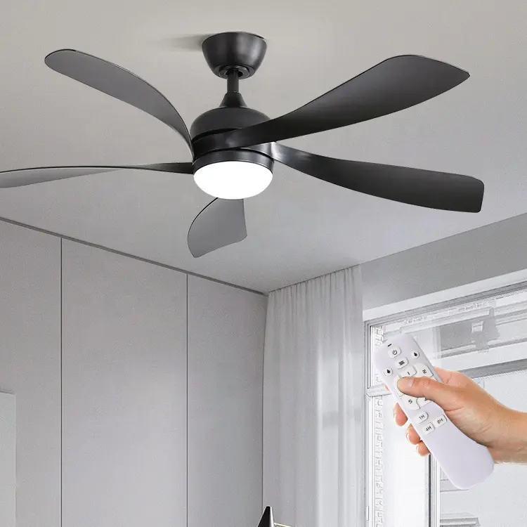 Commercial Household Reversible DC Motor 52 Inch ABS 5 Blades Bldc Led Ceiling Fan With Light Remote Control
