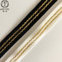 Ruban en nylon tissé métallique or et argent, ruban brillant en lurex, élastique, couleur unie, 50 yards/rouleau pour vêtements, lingerie, robes