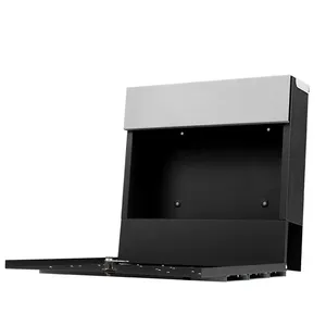 Metal Mailbox Outdoor Modern Black Plated Iron Wall Mounted Locking <strong>Letterbox</strong> With 2pcs Keys Home Decorative Newspaper Holder - Product Image 5