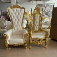 Luxuriöser Königlicher Braut- und Bräutigam-Thronsessel Goldener Moderner Hochzeitsstuhl für Hochzeiten, Hotels, Wohnzimmer, Apartments und Villen