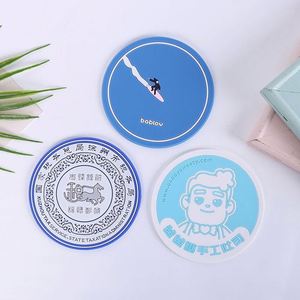 <b>Cheap</b> Wholesale Custom logo Silicone Mat Soft Pvc Rubber Round Cup coaster for Drinks - Product Image 3