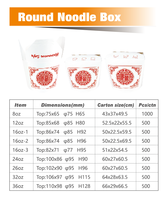 Boîte alimentaire jetable personnalisable à fond rond pour snacks, frites, nouilles et barbecue
