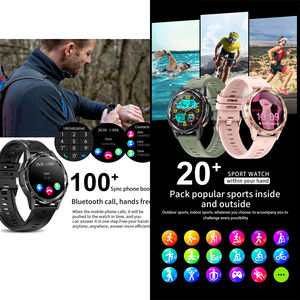 Bracelet <span class=keywords><strong>de</strong></span> montre intelligente en or personnalisé rond Amoled dames étanche IOS Android Montre Connecte montre intelligente pour filles femmes - Product Image 4