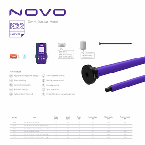 NOVO Moteur tubulaire pour stores enrouleurs motorisés, batterie rechargeable au lithium DC 5V, 22mm, pour tube de 30-32mm K22 - Product Image 4