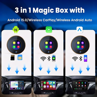 PlayAiBox pour BMW Android15 Boîte AI CarPlay sans fil 8GB+128GB Qualcomm 6350 GPS intégré Multimédia automobile pour YouTube Netflix