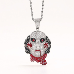 Collana con Ciondolo a Forma di Bambola Horror Hip Hop con Motosega per Uomo, Gioiello Punk di Tendenza - Product Image 4