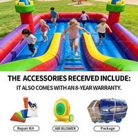 Vente en gros de châteaux gonflables commerciaux, combinés avec toboggan aquatique blanc, mini châteaux gonflables pour enfants, pour la location événementielle