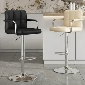 Vente en gros d'usine de tabourets de <span class=keywords><strong>bar</strong></span> et ensembles de chaises de restaurant tabourets de <span class=keywords><strong>bar</strong></span> pivotants en cuir PU de cuisine chaise de <span class=keywords><strong>bar</strong></span> - Product Image 5