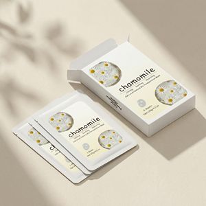 Masque facial en feuille à la camomille, <span class=keywords><strong>bio</strong></span>-fermenté, végétalien, à base de plantes, sans cruauté, éclaircissant et hydratant, pour soins de la peau <span class=keywords><strong>bio</strong></span>. - Product Image 2