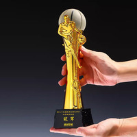 Trophées et récompenses en cristal de sport Championnat de basket-ball personnalisé Trophées en cristal de golf Trophée de badminton