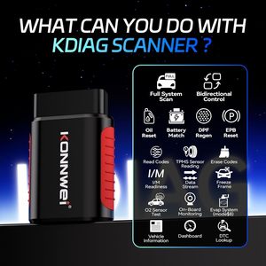 Scanner de diagnostic automobile KONNWEI KDIAG Bluetooth 5.2 OBD2, lecteur de codes bidirectionnel, vente en gros - Product Image 2