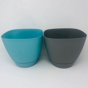 Venta al por mayor plantas decorativas flores hierbas contenedor cuadrado superior plástico flor jardín <span class=keywords><strong>grande</strong></span> cuadrado plástico maceta con platillo - Product Image 2