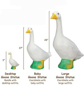Grande figurine décorative d'oie blanche de 23 pouces en résine, réaliste, peinte à la main, aux couleurs vives, pour intérieur et extérieur, usage domestique et festif, détachable - Product Image 3