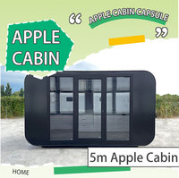 Disposition personnalisée de 5m Cabine Apple préassemblée à faible coût Maison modulaire Capsule cabine Apple personnalisée expédiée de l'usine