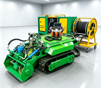 Unité d'alimentation hydraulique portable avec tambour à câble de grande capacité pour robot de dragage sur chenilles pour canalisations municipales