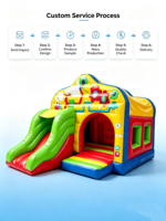 Château gonflable commercial en PVC de 0,55 mm d'épaisseur pour enfants, idéal pour la location et les parcs d'attractions