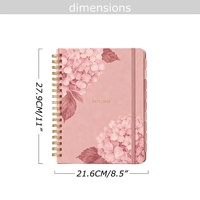 Carnet de notes spirale Yihe New 8,5 x 11 Hortensia avec options de coffret cadeau Noël/mariage disponibles