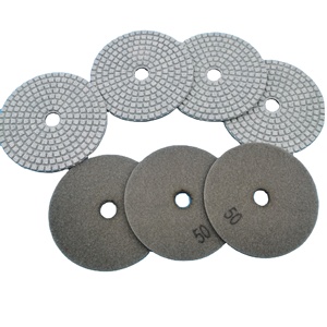 Almohadillas de pulido de diamante de resina flexibles húmedas OEM de 4 pulgadas de fábrica directa de China para cuarzo, mármol, <span class=keywords><strong>pizarra</strong></span>, arenisca, hormigón y granito abrasivo - Product Image 1