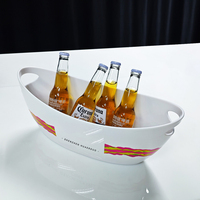 Seau à vin en forme de bateau de 5.5 litres pour boissons transparentes Seaux à glace en acrylique pour les fêtes