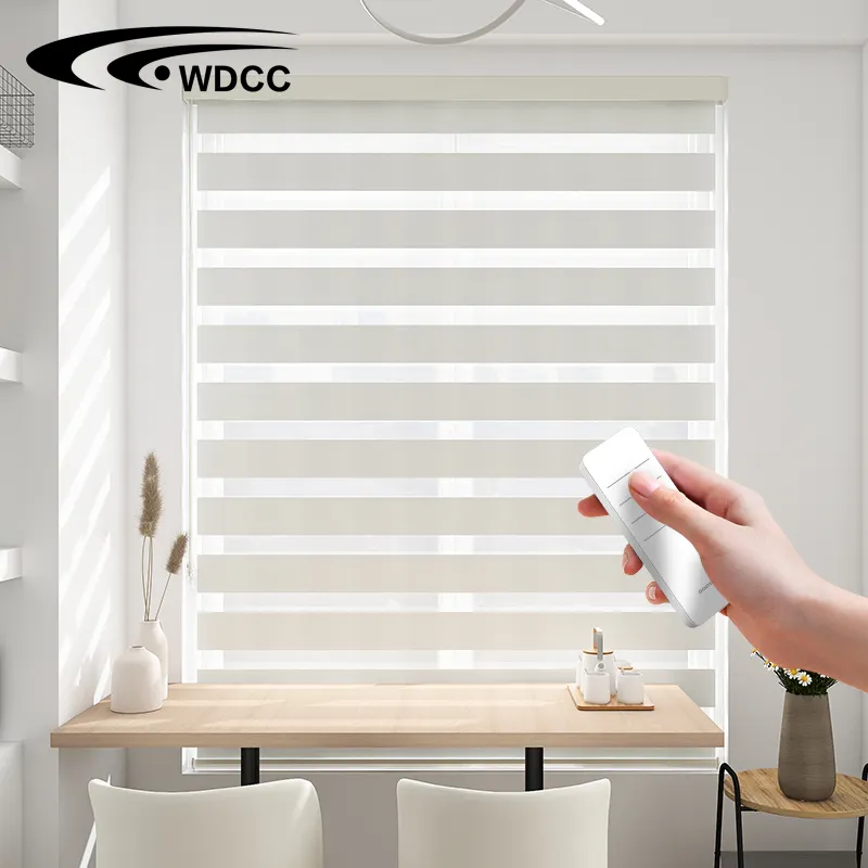 100% Polyester Zebra Blinds Window Motorized Zebra Blinds Smart Window Wifi Control Zebra Shades